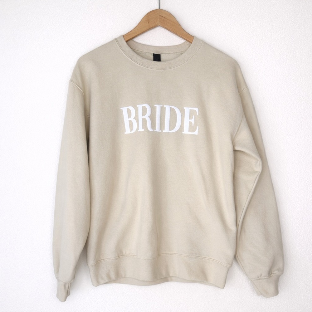 BRIDE Crewneck Sweatshirt in Cream Wedding Engagement Gift Size M